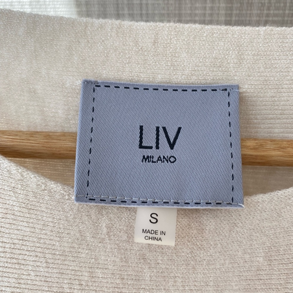 LIV Milano Cream Sweater with Black Floral Design - Picture 4 of 5